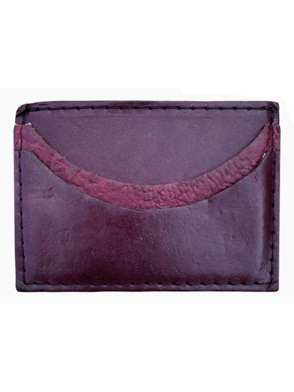 Vintage Wolf Leathers Purple Leather Slim Wallet Men’s Card Holder Small 4x2.5